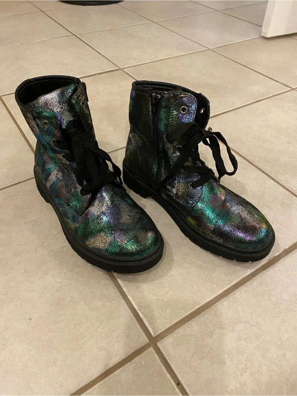Sprox Metallic Jane Sport Combat Boot